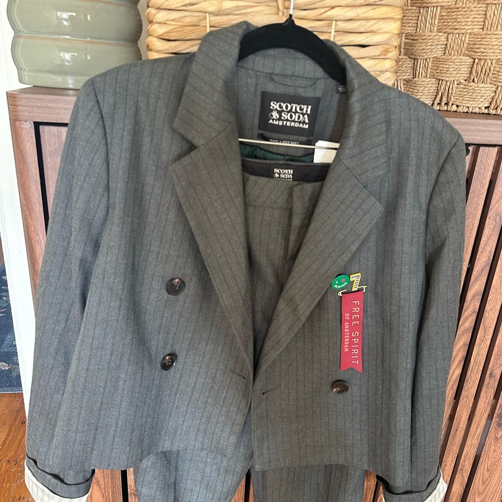 Scotch & Soda cropped Charcoal Pinstripe Suit - nwt
